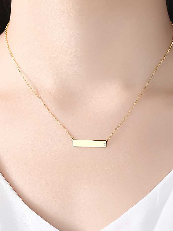 925 sterling silver simple smooth geometry Necklace