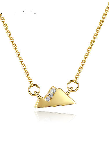 Collier Minimaliste Triangle Strass Argent 925