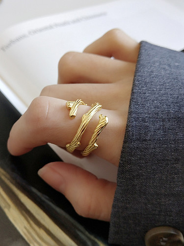 925 Sterling Silver With 18k Gold Plated Vintage Branch Rings