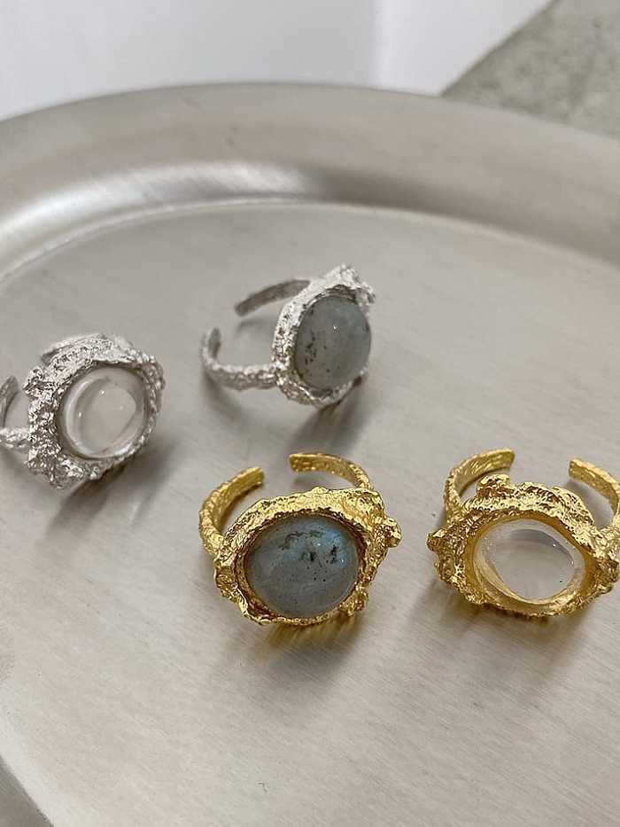 Bague vintage opale ovale en argent sterling 925