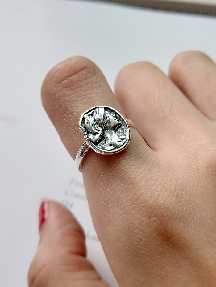 Sterling Silver Antique portrait ring