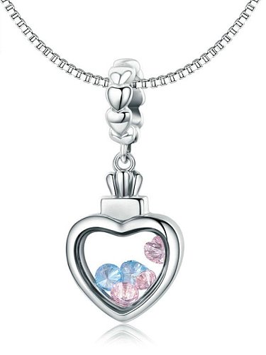 925 silver cute heart charms