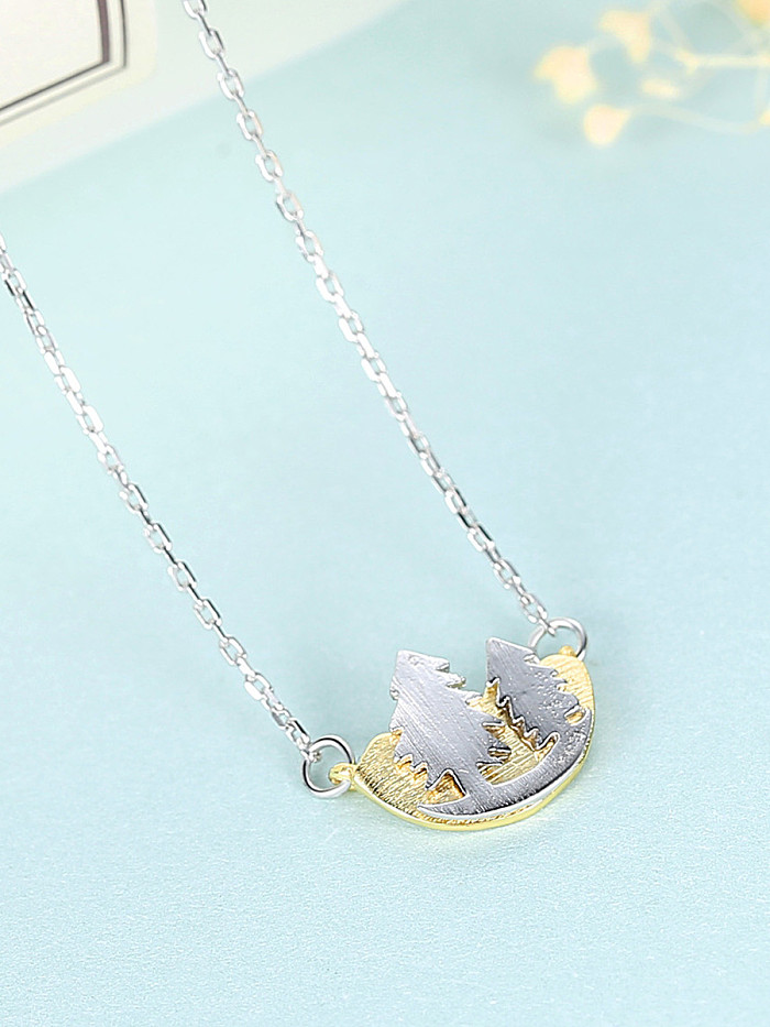 925 Sterling Silver With Two-color plating Simplistic Pirate Ship Necklaces