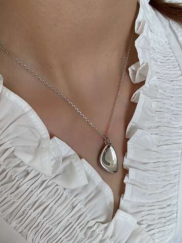 Glatte geometrische minimalistische Halskette aus 925er Sterlingsilber