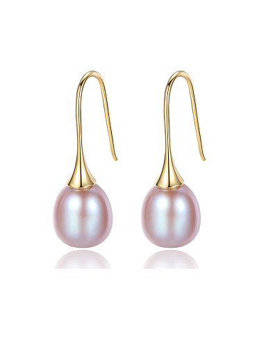 Sterling silver natural freshwater pearl minimalist earrings