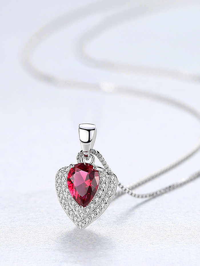 925 Sterling Silver With Gemstone Delicate Heart Locket Necklace