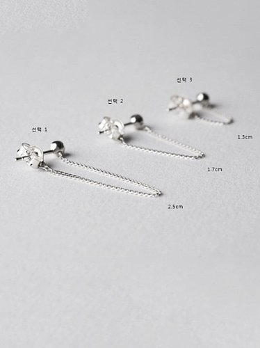 925 Sterling Silver Tassel Minimalist Side TASSEL Threader Earring