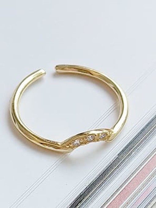 925 Sterling Silver Imitation Pearl Irregular Minimalist Free Size Midi Ring