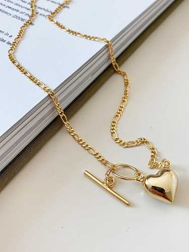 925 Sterling Silber minimalistische glatte Herz-Anhänger-Halskette