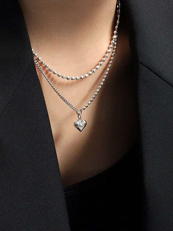 Geometrische Vintage Perlenkette aus 925er Sterlingsilber