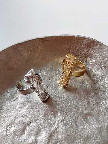 925 Sterling Silver Geometric Cross Vintage Band Ring