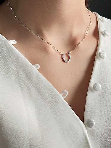 925 Sterling Silver Horseshoe Buckle Necklace