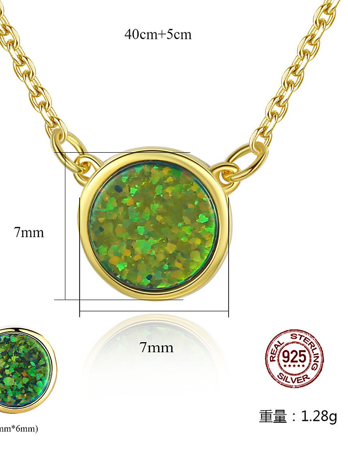 Minimalistische Opal-Mini-Halskette aus Sterlingsilber