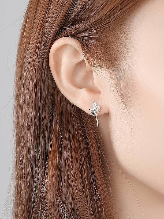 925 Sterling Silver With 18k Gold Plated Personality Simple geometric bevel Stud Earrings