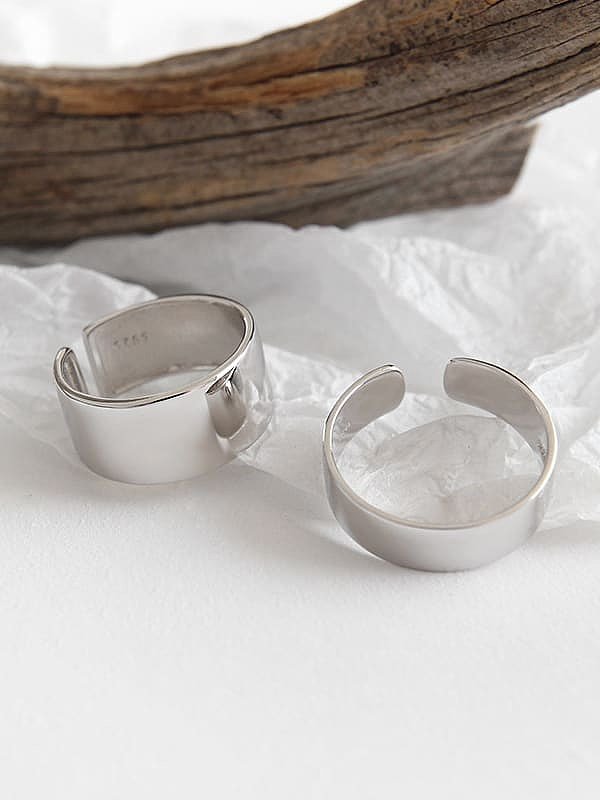 Anel de pulseira de prata esterlina 925 liso redondo minimalista tamanho livre