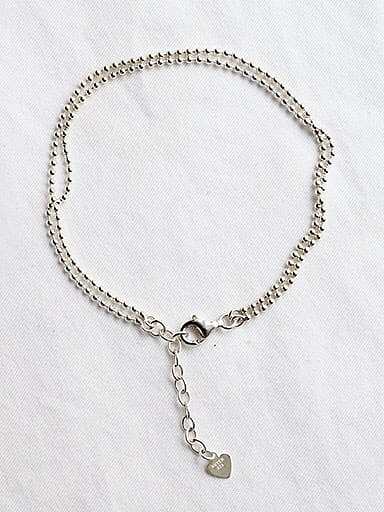 Bracelet perlé classique en argent sterling 925