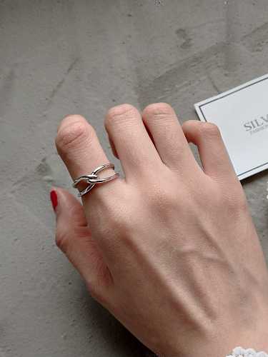 Anel de tamanho livre de laço de prata esterlina 925