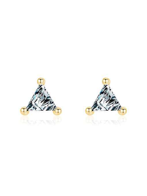 Boucles d'oreilles minimalistes en argent sterling 925 avec oxyde de zirconium et triangle