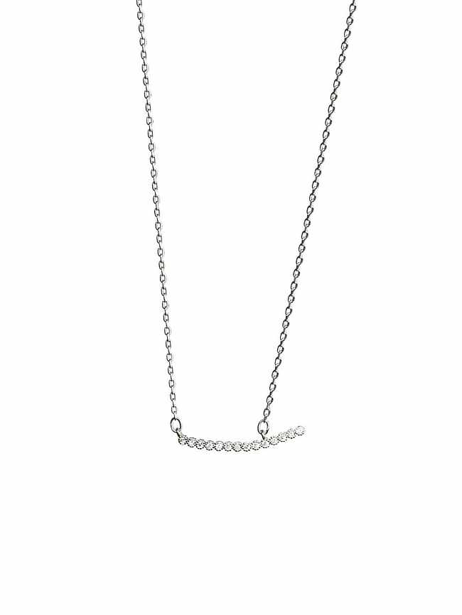 925 Sterling Silver Rhinestone Dainty Necklace