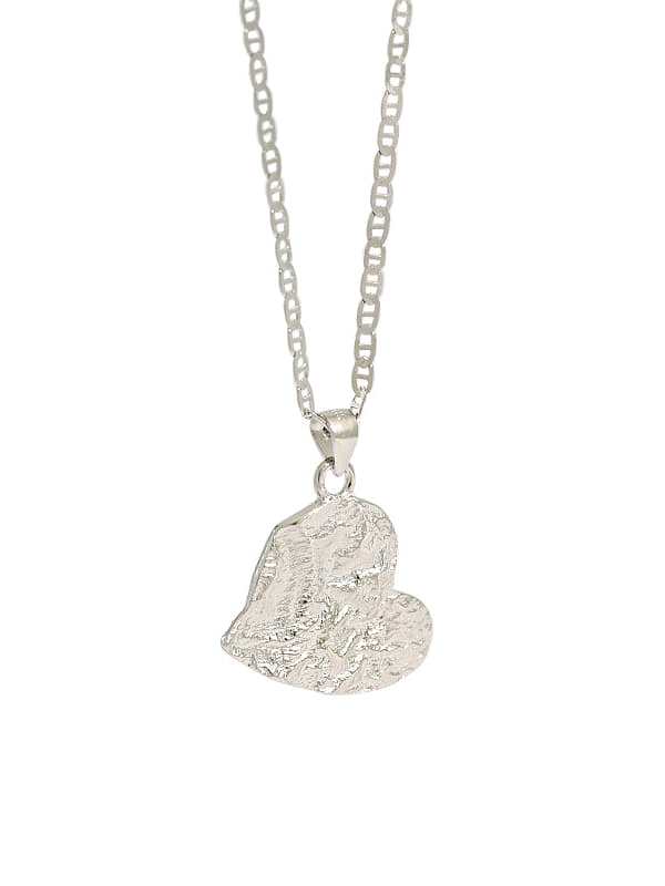 925 Sterling Silver Heart Vintage pendant Necklace