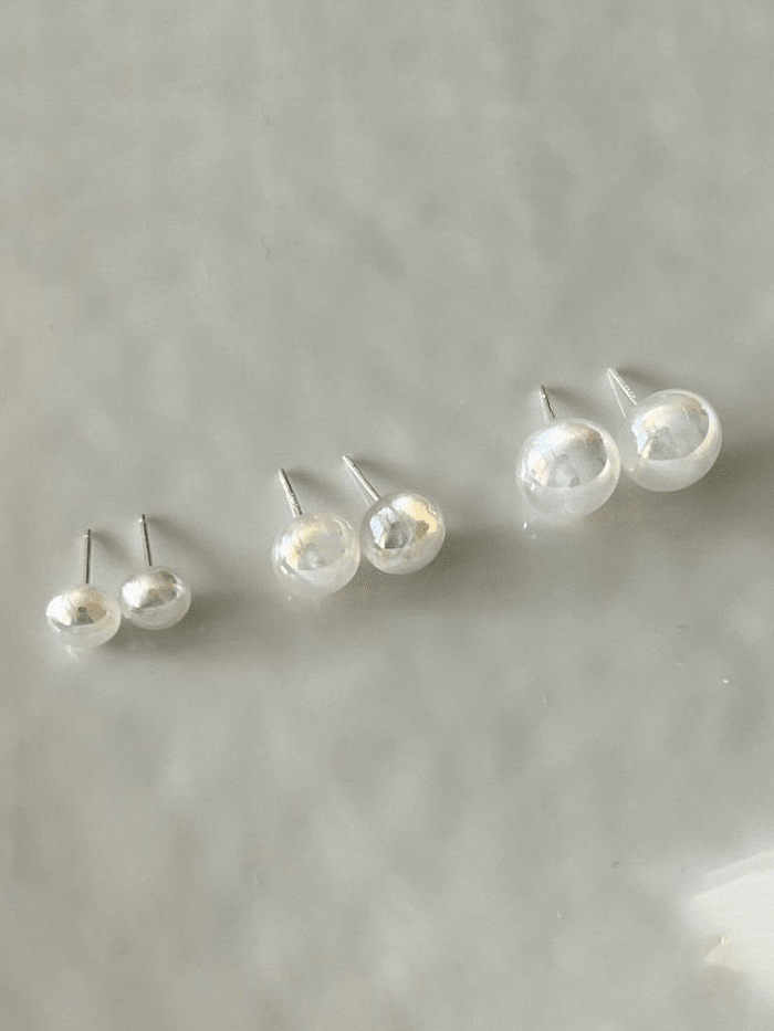 925 Sterling Silver Freshwater Pearl Irregular Minimalist Stud Earring