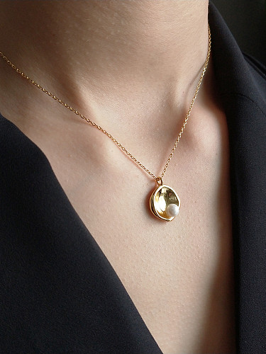 Plata de ley 925 con collares geométricos de moda chapados en oro de 18 k