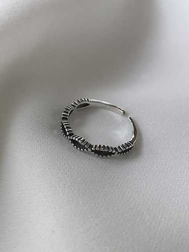 925 Sterling Silver Twist Number 8 Vintage Free Size Midi Ring