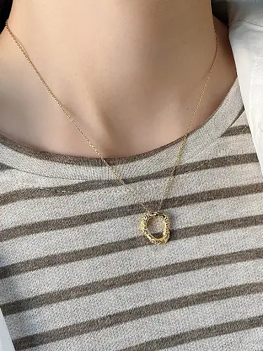 925 Sterling Silver Simple Special Round Pendant Necklace