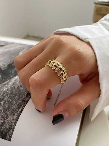 925 Sterling Silver Hollow Irregular Vintage Band Ring