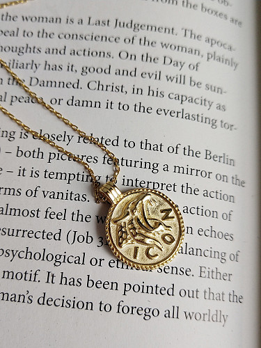 Plata de ley 925 con collares de león de moda chapados en oro de 18 k
