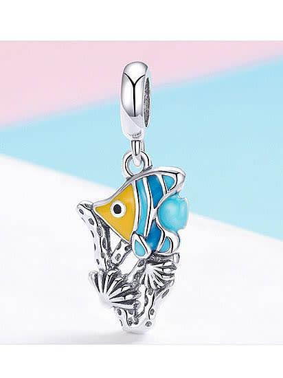 925 silver cute fish charms