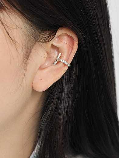 Boucles d'oreilles minimalistes en forme de croix en argent sterling 925 [Simple]