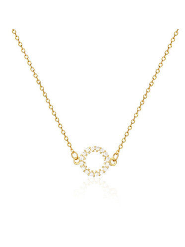 925 Sterling Silver With Gold Plated Cute Star Round Necklaces