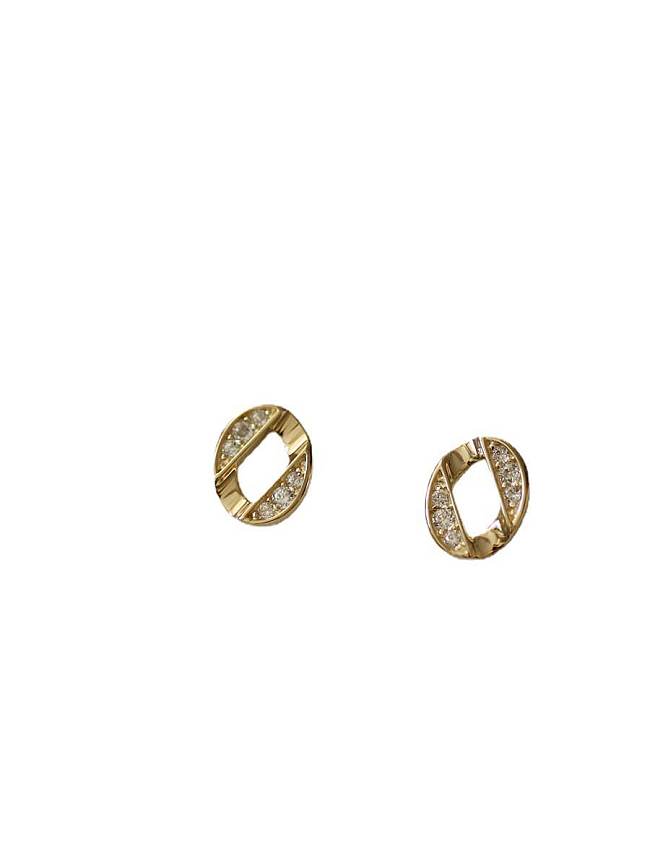 925 Sterling Silver Cubic Zirconia Geometric Dainty Stud Earring