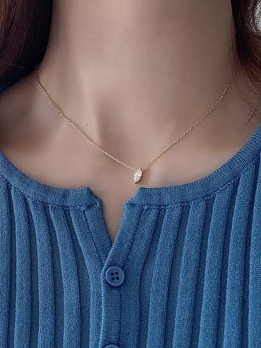 925 Sterling Silver Cubic Zirconia Irregular Vintage Necklace
