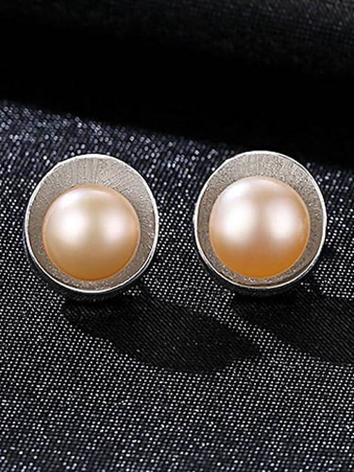 Pendiente de botón de tendencia irregular multicolor de perlas de agua dulce de plata esterlina 925