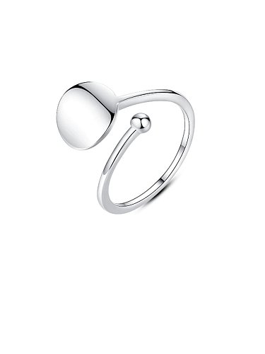 خاتم من الفضة الإسترليني عيار 925 بتصميم دائري ناعم وخفيف الحجم