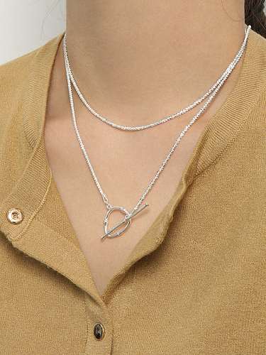 925 Sterling Silver Geometric Minimalist Lariat Necklace
