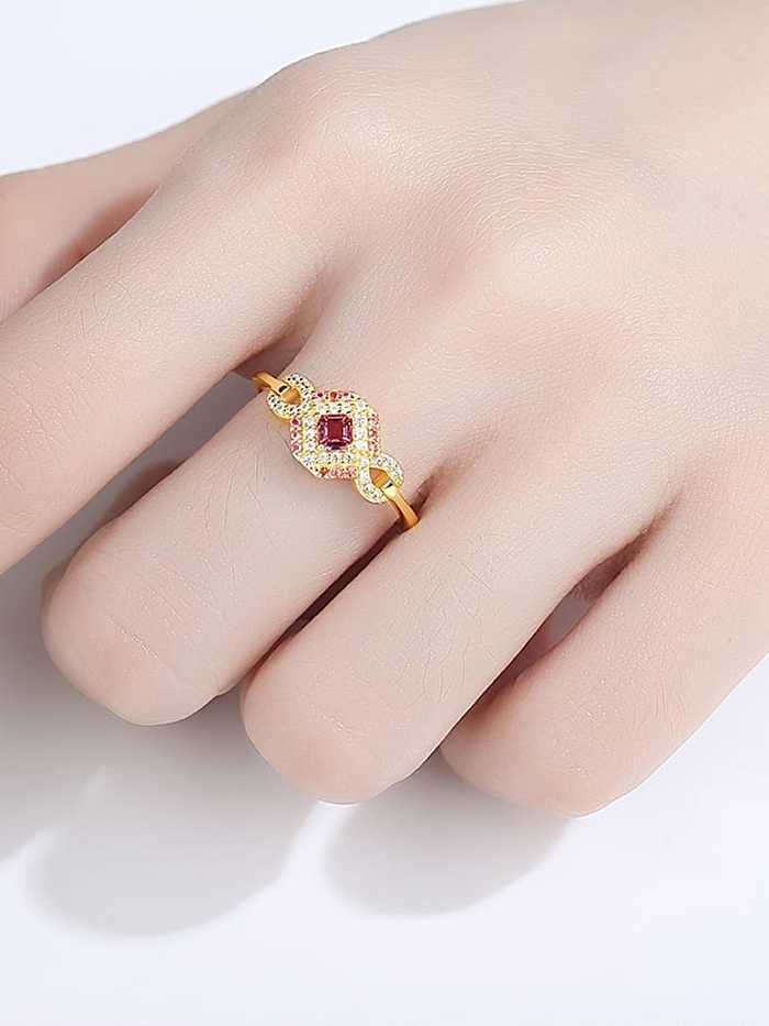 925 Sterling Silver Cubic Zirconia Geometric Dainty Band Ring
