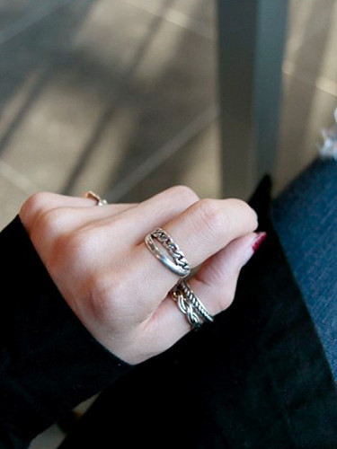925er Sterlingsilber mit antik versilberten Persönlichkeitskreuz Ringen in freier Größe