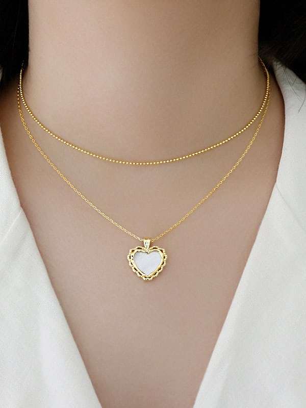 925 Sterling Silver With Gold Plated Fashion Heart Locket Necklace
