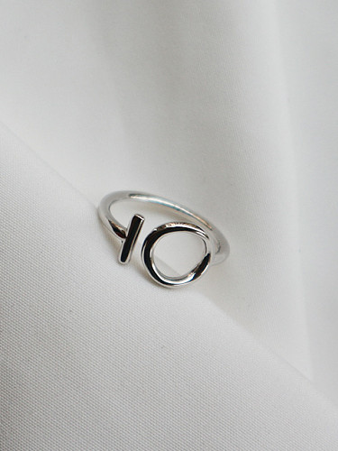 Sterling silver brushed love free size ring