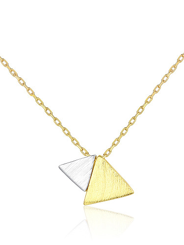 Colares de prata esterlina 925 com triângulos simplistas brilhantes