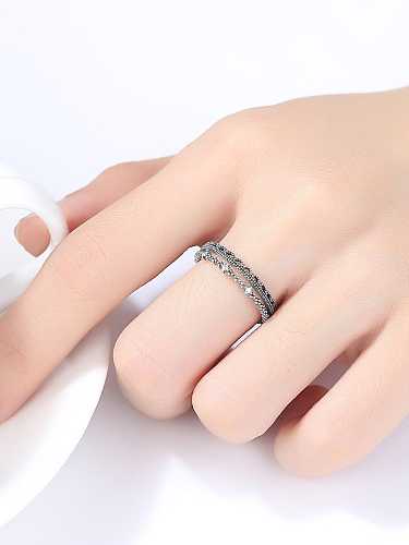 925 Sterling Silver Antique rendering Free Size ring