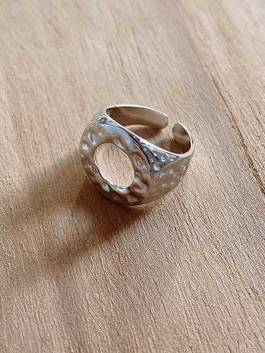 925 Sterling Silber hohler runder Vintage Ring in freier Größe