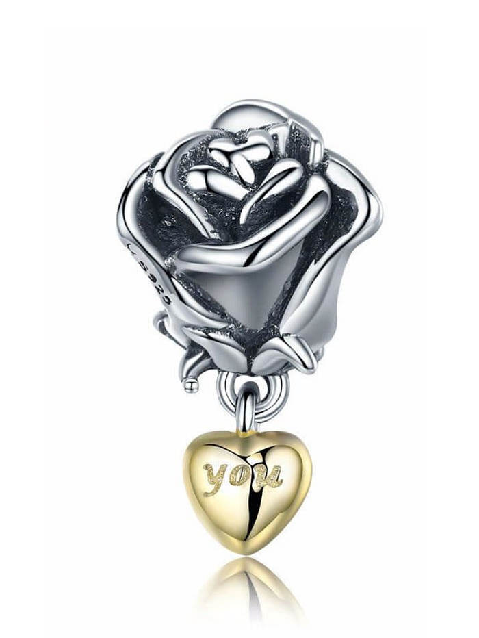 925 silver rose charms