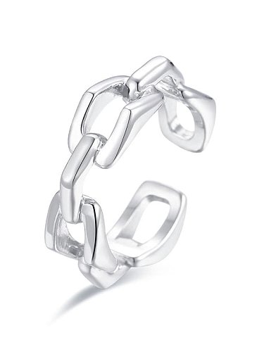 925 Sterling Silver Hollow Geometric Vintage Band Ring