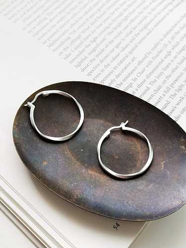 Boucles d'oreilles créoles minimalistes ovales creuses en argent sterling 925