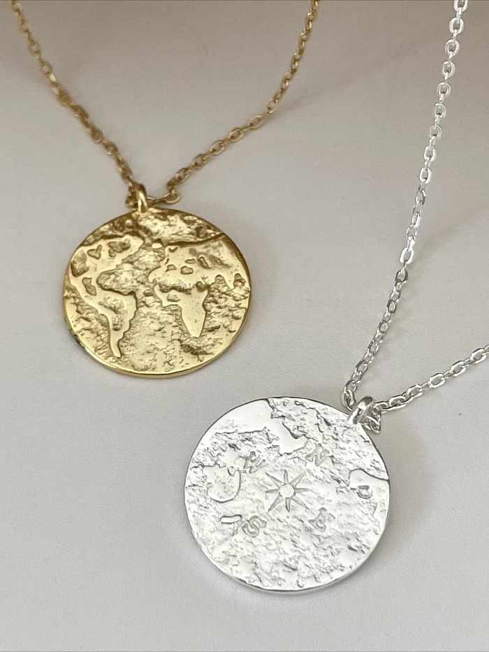 Collier vintage géométrique en argent sterling 925