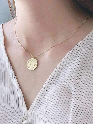 Collier pendentif boussole rétro en argent sterling 925